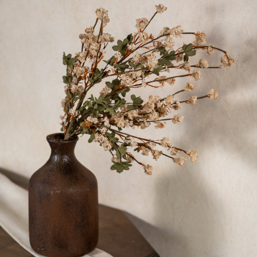 32" BEIGE WILD ZINNIA SPRAY