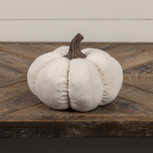 6.5" WHITE DAMASK PUMPKIN