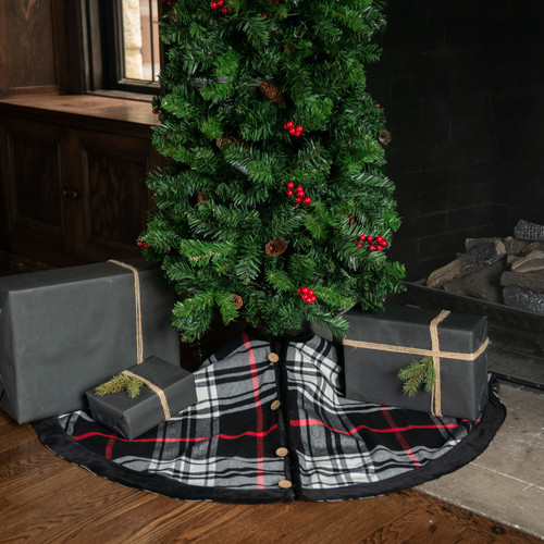 50" BLACK TARTAN TREE SKIRT