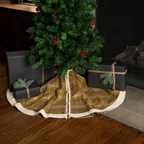 50" MUSTARD PLAID TREE SKIRT