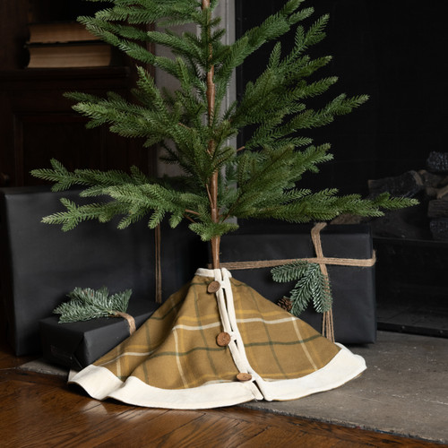 28" MUSTARD PLAID TREE SKIRT