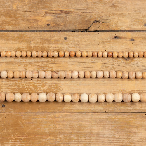 9' LARGE ROUND STAINED WOOD BEAD GARLAND