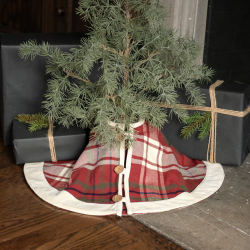 28" RED PLAID TREE SKIRT