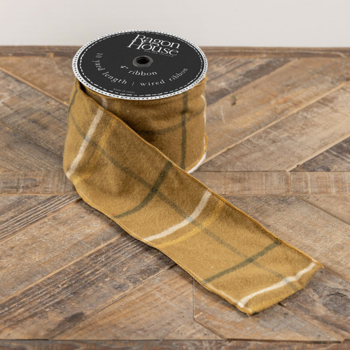 MUSTARD PLAID RIBBON