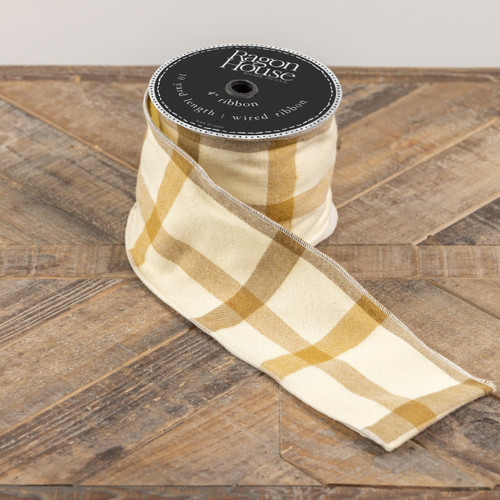 CREAM PLAID RIBBON