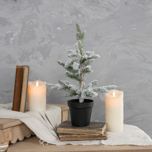 15.75" SNOWY PINE W/ PLASTIC POT