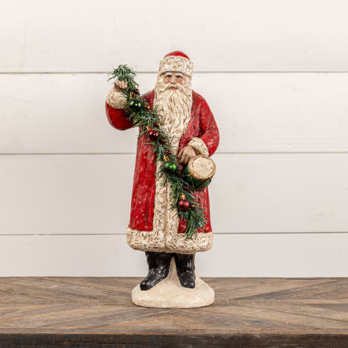 17" SANTA W/ GARLAND