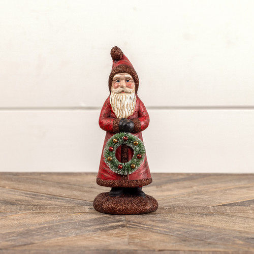 7.5" SIMPLE SANTA W/ WREATH