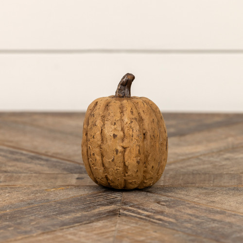 3.75" BEIGE TALL PUMPKIN