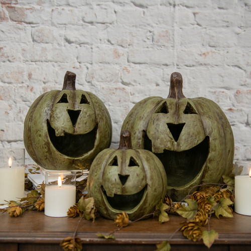 15" OLIVE GREEN BIG MOUTH PUMPKIN