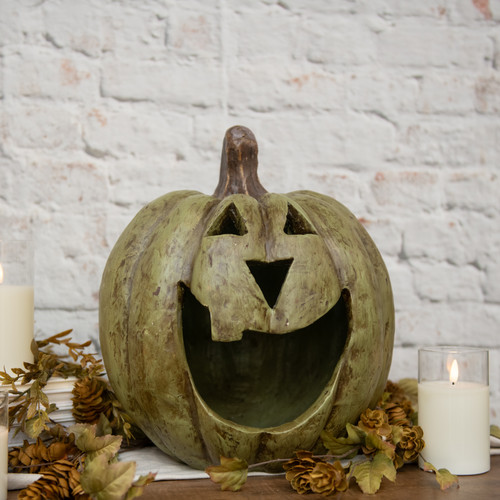 15" OLIVE GREEN BIG MOUTH PUMPKIN