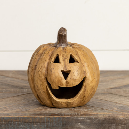 8" BEIGE BIG MOUTH PUMPKIN