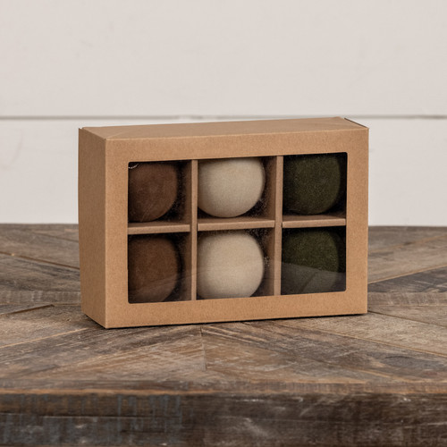 SET/ 6 - 2.5" NEUTRAL FLOCKED BALLS