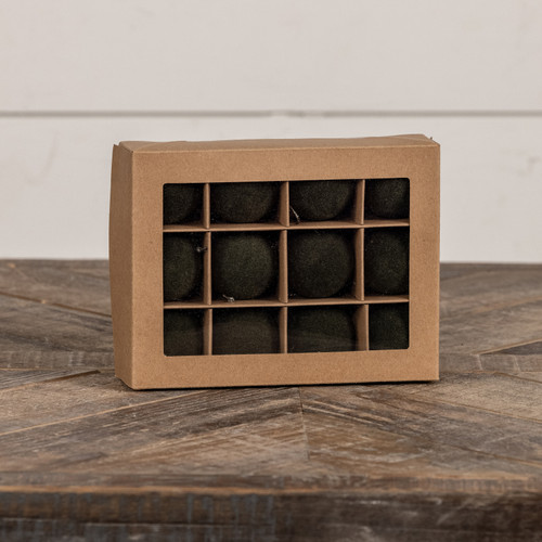 SET/ 12 - 1.75" FOREST FLOCKED BALLS
