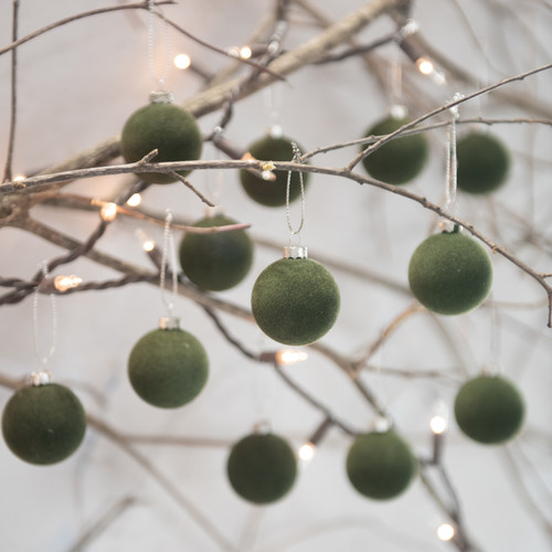SET/ 12 - 1.75" FOREST FLOCKED BALLS