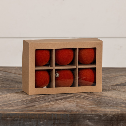 SET/ 6 - 2.5" RUSSET FLOCKED BALLS
