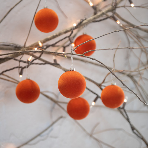 SET/ 6 - 2.5" RUSSET FLOCKED BALLS