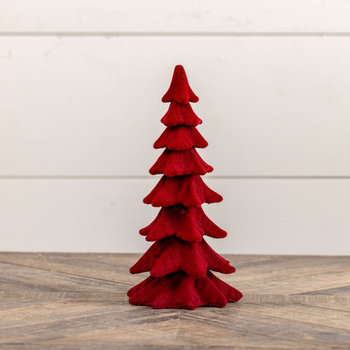 9" RED RESIN TREE