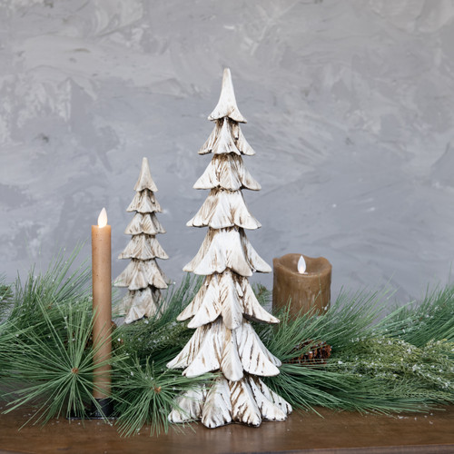 16" WEATHERED WHITE RESIN TREE