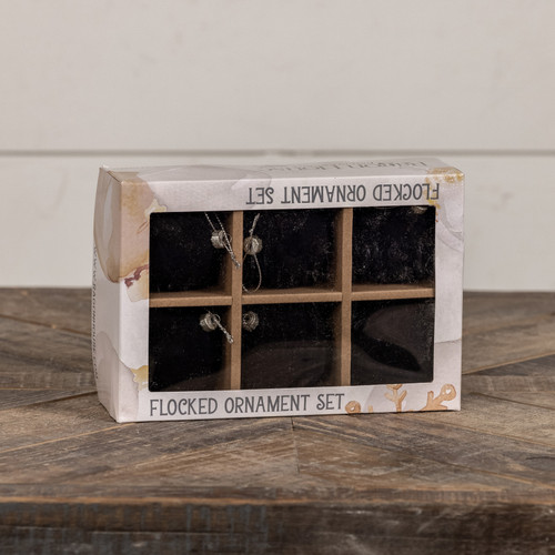 SET/ 6 - 2.5" BLACK FLOCKED BALLS