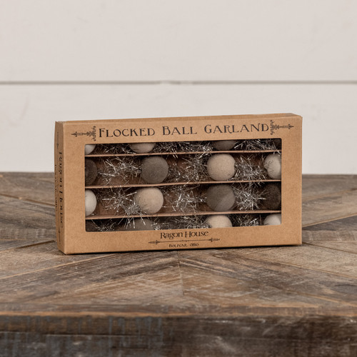 6' - GRADIENT GREY 1" FLOCKED BALL GARLAND