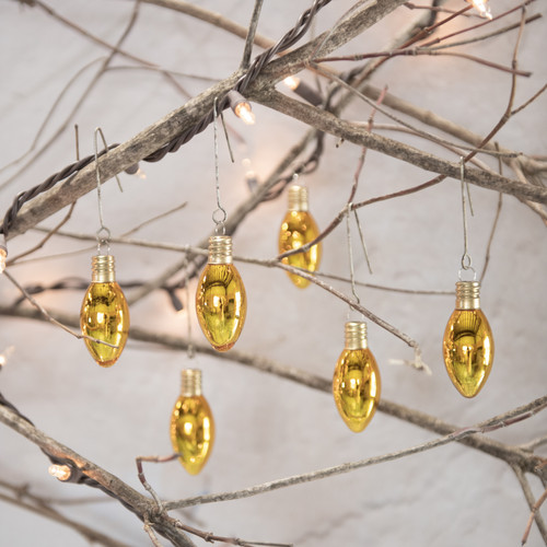 SET/ 6 GOLD GLASS BULBS