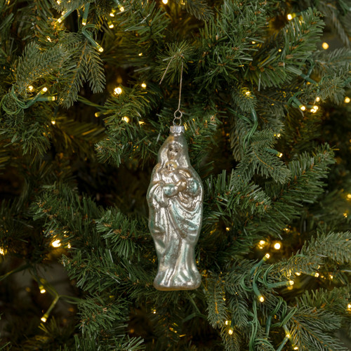 SILVER MADONNA & CHILD ORNAMENT
