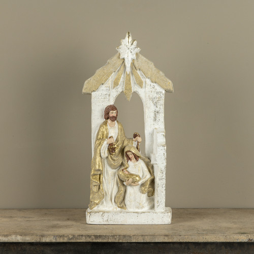 GOLD & WHITE TABLETOP NATIVITY