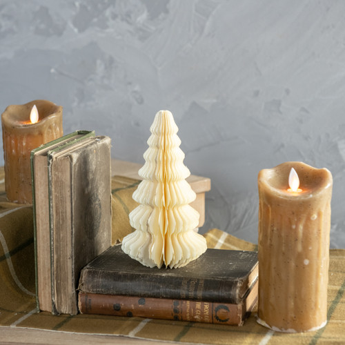 7" IVORY W/ GOLD TRIM PAPER TREE
