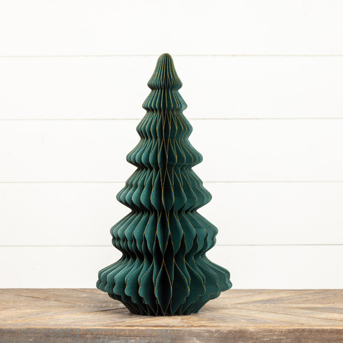 20.25" EMERALD GREEN W/ GOLD TRIM PAPER TREE