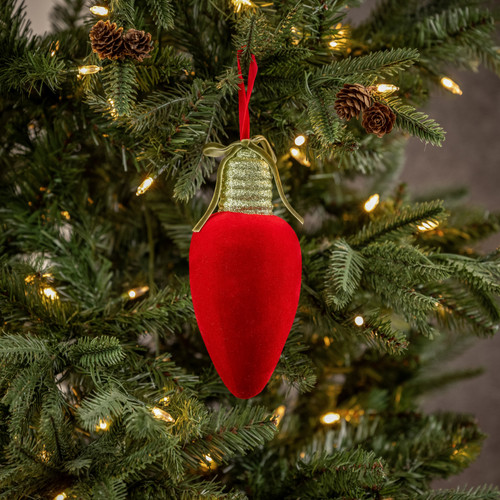 7.5" RED LIGHT BULB ORNAMENT