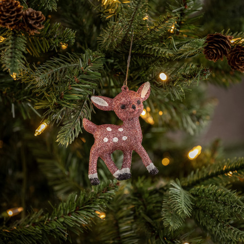 3.25" PINK STANDING DEER ORNAMENT