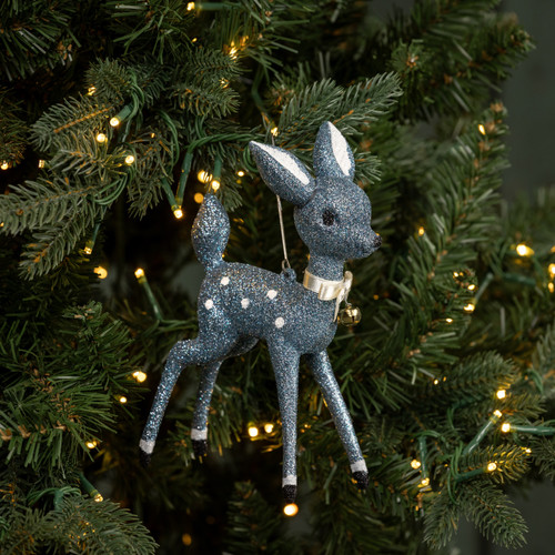 6.75" BLUE STANDING DEER ORNAMENT