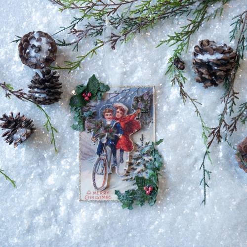 A MERRY CHRISTMAS POSTCARD ORNAMENT
