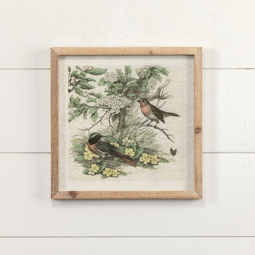 12" PAIR OF BIRDS PRINT