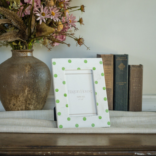 4" X 6" GREEN DOT PHOTO FRAME