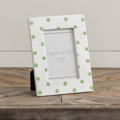 4" X 6" GREEN DOT PHOTO FRAME