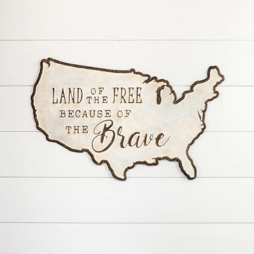 LAND OF THE FREE CUTOUT SIGN