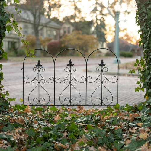 36" BLACK GARDEN FENCE