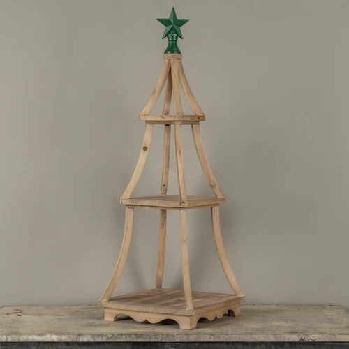 33.75" WOOD CHRISTMAS TREE W/ STAR