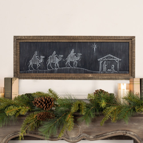 FRAMED METAL NATIVITY SCENE