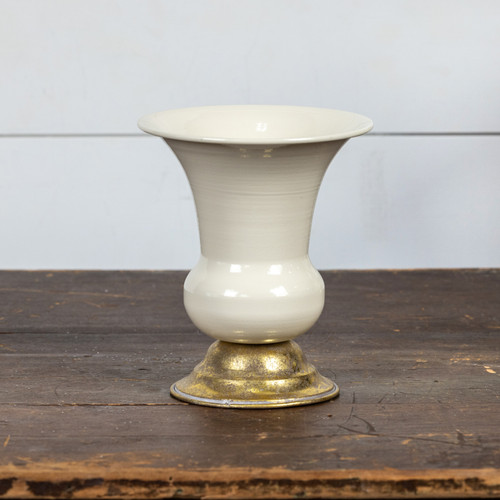 7.5" GOLD & WHITE URN