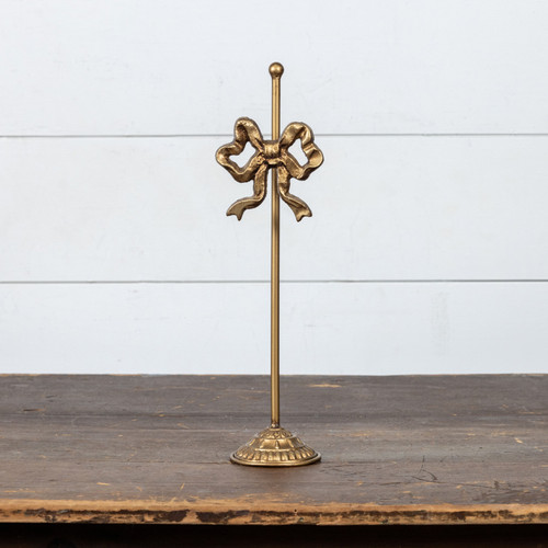 15.25" GOLD WREATH STAND W/ BOW