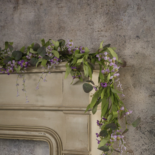 5' PURPLE VERBENA & DAISY GARLAND