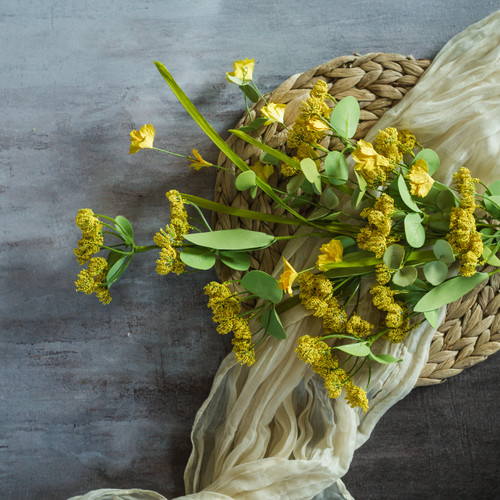 32" YELLOW QUEEN ANNE'S LACE & WILD FLOWER SPRAY