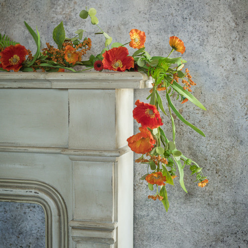 5' ORANGE POPPY & DAISY GARLAND