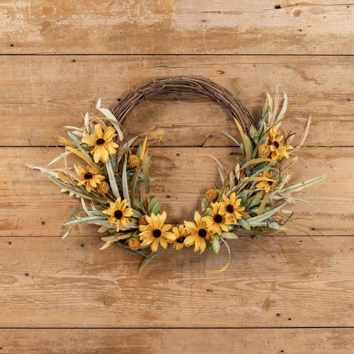 24" YELLOW MIXED BLACK-EYED SUSAN WREATH