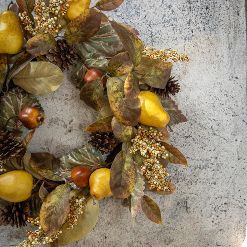 22" PEAR & POMEGRANATE WREATH