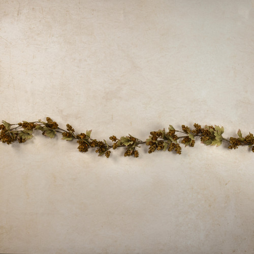 6' GREEN HOPS GARLAND W/ FALL LEAVES