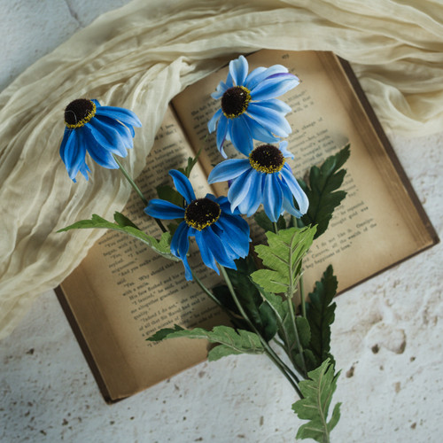 25.5" BLUE BLACK-EYED SUSAN SPRAY